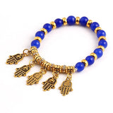 Brand Designer Colors Summer Style Vintage Bracelet Crystal Alloy Hamsa Hand Fatima Bracelets Trendy Classic Jewelry