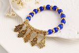 Brand Designer Colors Summer Style Vintage Bracelet Crystal Alloy Hamsa Hand Fatima Bracelets Trendy Classic Jewelry
