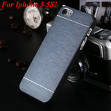 5S Aluminum Case Deluxe Gold Metal Brush Cover for iphone 5 5s 5g Hard Aluminum + Soft TPU Frame Slim Back Phone Case For Iphone 5/5s