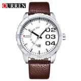 CURREN Brand Luxury Date Watches Men Brown Leather Strap Black Dial Fashion Casual Watch Men Sport Quartz Waterproof WristWatch