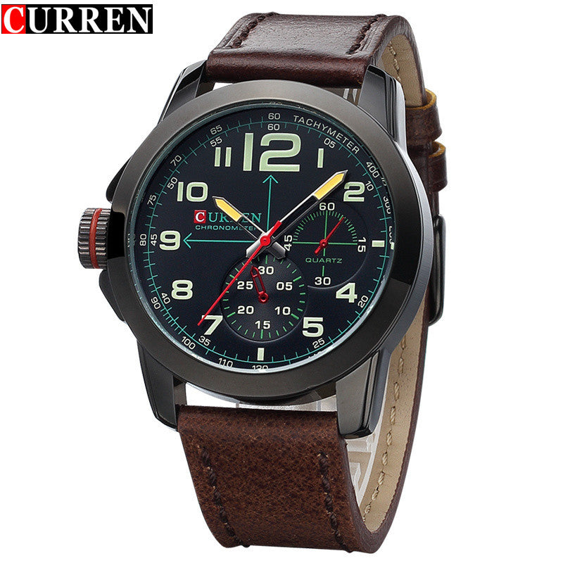 CURREN Brand Luxury Men Watches Men's Casual Quartz Watch Leather Strap Waterproof Men Military Sport Wristwatches
