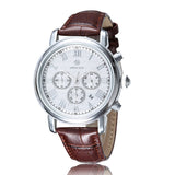 Casual watch style men wrist watches fashion outdoor men's leather luxury brand top calendar designer business quartz watch