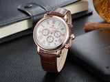 Casual watch style men wrist watches fashion outdoor men's leather luxury brand top calendar designer business quartz watch