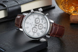Casual watch style men wrist watches fashion outdoor men's leather luxury brand top calendar designer business quartz watch
