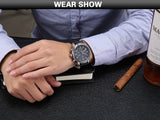 Casual watch style men wrist watches fashion outdoor men's leather luxury brand top calendar designer business quartz watch