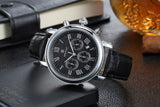 Casual watch style men wrist watches fashion outdoor men's leather luxury brand top calendar designer business quartz watch
