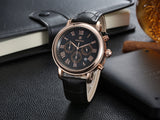 Casual watch style men wrist watches fashion outdoor men's leather luxury brand top calendar designer business quartz watch