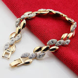 Chain Link Bracelet Women screw gold bracelet crystal pulseiras femininas New Accessorios