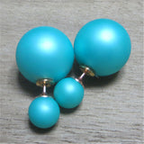 Hot Selling fashion women Genuine Brand Double Side matte Pearl Stud Earrings