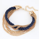 Charm Bracelet for women Fashion Jewelry Gold Chain Braided Rope Multilayer Bracelets & Bangles for Women