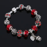 Charm bracelet for Women DIY Crystal Beads Bracelets Pulseira Jewelry Gift