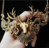 Charming Elk Deer Collar Pendant Classic Vintage Statement Exquisite Choker Necklace Popular Jewelry