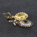 Charms Indian Jewelry Mixed Colorful Stone Crystal Gold Plated Wedding Jewelry Sets For Brides