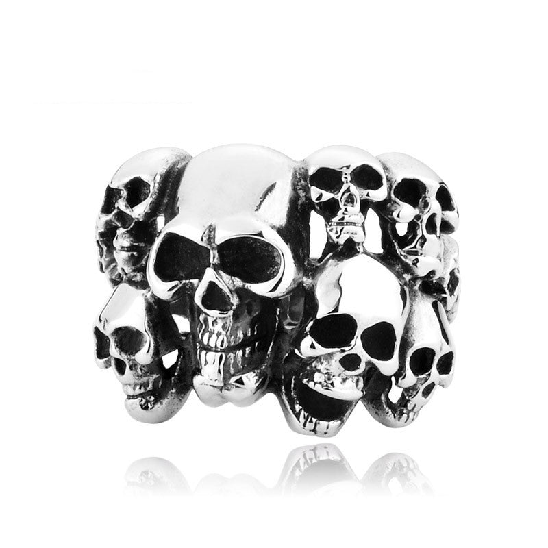 Men's Punk Biker Jewelry lot of multi solid Skull Ring 316L Stainless Steel Jewelry
