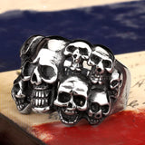 Men's Punk Biker Jewelry lot of multi solid Skull Ring 316L Stainless Steel Jewelry