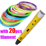 Christmas gift Brand NEW First Generation DIY 3D Printer Pen For Kids AU/US/UK/EU plug With PLA Filament 1.75mm