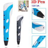 Christmas gift Brand NEW First Generation DIY 3D Printer Pen For Kids AU/US/UK/EU plug With PLA Filament 1.75mm