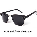Classic Half Metal Sunglasses Men Women Brand Designer Glasses Mirror Sun Glasses Fashion Gafas Oculos De Sol UV400