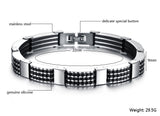 Classic Luxury Man Bracelets Fashion Male Jewelry Black Best Friends Bangles Made Of Silicone & Stainless Steel Bracelet Men