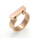 Classics Stainless Steel Jewelry Horseshoe Flat Shackle Brand Ring Punk Finger Love Ring Gold Plated Square Shape Ring For Women