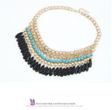 Fashion Collier Femme Fashion Bohemian Statement Necklaces & Pendants Resin Beads Gold Choker Necklace for Women Colar Collares
