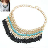 Fashion Collier Femme Fashion Bohemian Statement Necklaces & Pendants Resin Beads Gold Choker Necklace for Women Colar Collares