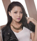 Contracted hollow out the leaves necklace Metal sweater chain female Collarbone chain
