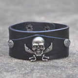 Punk Bracelet Cool Pirate Bracelet Leather Bracelets Genuine Leather Jewelry Men Bracelet