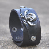 Punk Bracelet Cool Pirate Bracelet Leather Bracelets Genuine Leather Jewelry Men Bracelet