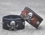 Punk Bracelet Cool Pirate Bracelet Leather Bracelets Genuine Leather Jewelry Men Bracelet