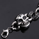Cool Punk Skull Men Bracelet High Quality Stainless Steel Cuff Bracelets Bangles Men Jewelry Accessories For Best Friends