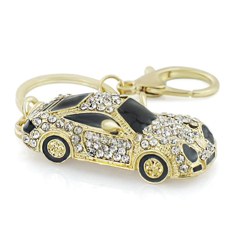 Cool Roadster Sports Car Crystal HandBag Pendant trendy Keyring Keychain For Car Purse Bag Buckle key holder Key Chains