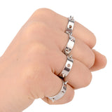 Cool Men Women's Punk Style Silver Tone Stainless Steel Rings Spiked Cone Rivet Rings Self-defense Rings Gift