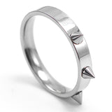 Cool Men Women's Punk Style Silver Tone Stainless Steel Rings Spiked Cone Rivet Rings Self-defense Rings Gift