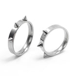 Cool Men Women's Punk Style Silver Tone Stainless Steel Rings Spiked Cone Rivet Rings Self-defense Rings Gift