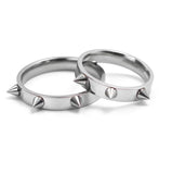 Cool Men Women's Punk Style Silver Tone Stainless Steel Rings Spiked Cone Rivet Rings Self-defense Rings Gift