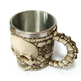 Cool Personalized Double Wall Stainless Steel 3D Skull Mugs Coffee Cup Mug Skull Knight Tankard Dragon Drinking Cup Funny Creative Coffee Cups and Mugs