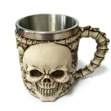 Cool Personalized Double Wall Stainless Steel 3D Skull Mugs Coffee Cup Mug Skull Knight Tankard Dragon Drinking Cup Funny Creative Coffee Cups and Mugs