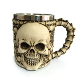 Cool Personalized Double Wall Stainless Steel 3D Skull Mugs Coffee Cup Mug Skull Knight Tankard Dragon Drinking Cup Funny Creative Coffee Cups and Mugs