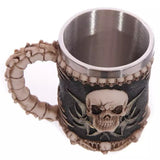 Cool Personalized Double Wall Stainless Steel 3D Skull Mugs Coffee Cup Mug Skull Knight Tankard Dragon Drinking Cup Funny Creative Coffee Cups and Mugs