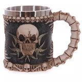 Cool Personalized Double Wall Stainless Steel 3D Skull Mugs Coffee Cup Mug Skull Knight Tankard Dragon Drinking Cup Funny Creative Coffee Cups and Mugs