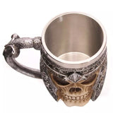Cool Personalized Double Wall Stainless Steel 3D Skull Mugs Coffee Cup Mug Skull Knight Tankard Dragon Drinking Cup Funny Creative Coffee Cups and Mugs