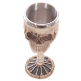 Cool Personalized Resin Stainless Steel Drinking Mug 3D Multi Skull & Spine Goblet Horror Decor Cup for Halloween Bar Party