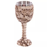 Cool Personalized Resin Stainless Steel Drinking Mug 3D Multi Skull & Spine Goblet Horror Decor Cup for Halloween Bar Party
