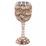 Cool Personalized Resin Stainless Steel Drinking Mug 3D Multi Skull & Spine Goblet Horror Decor Cup for Halloween Bar Party