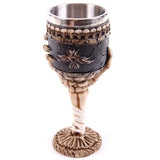 Cool Personalized Resin Stainless Steel Drinking Mug 3D Multi Skull & Spine Goblet Horror Decor Cup for Halloween Bar Party