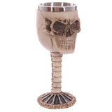 Cool Personalized Resin Stainless Steel Drinking Mug 3D Multi Skull & Spine Goblet Horror Decor Cup for Halloween Bar Party