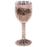 Cool Personalized Resin Stainless Steel Drinking Mug 3D Multi Skull & Spine Goblet Horror Decor Cup for Halloween Bar Party