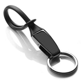 Creative PU Skin Key Chain Alloy Keychain Rubber Rope Strap Keyring Detachable Key Ring