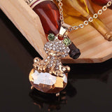 Creative Style Jewelry 14k Gold Filled Austrian Crystal Frog Pendant Unique Women's Necklace fashion Special Party Gifts